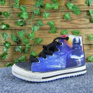 SKECHERS Boys Sneaker Star Wars Sz T 11 Medium Blue Fabric Lace Up